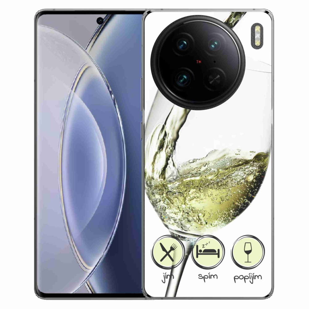 Gél tok mmCase a Vivo X90 Pro készülékhez - borospohár fehér