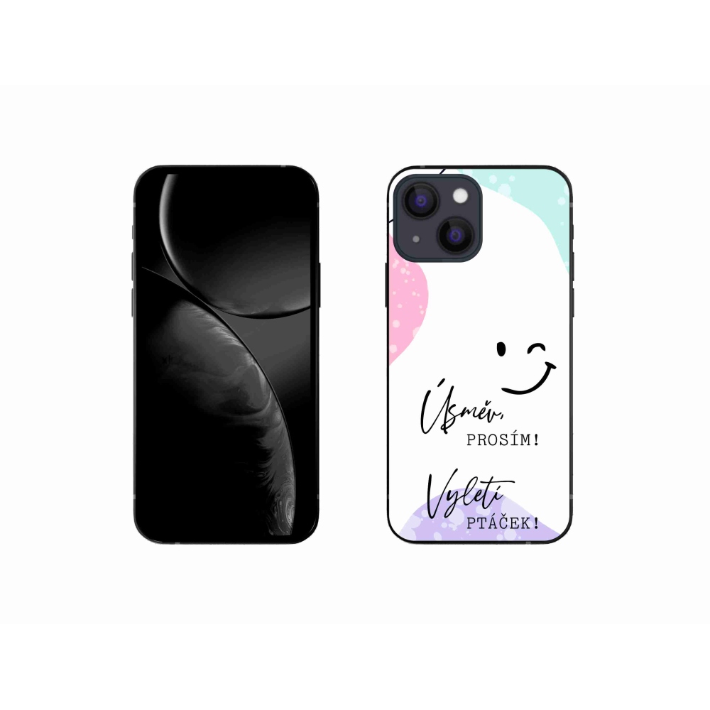 Gél borító mmCase iPhone 13 mini 5.4 - vicces szöveg 4 fehér háttérrel