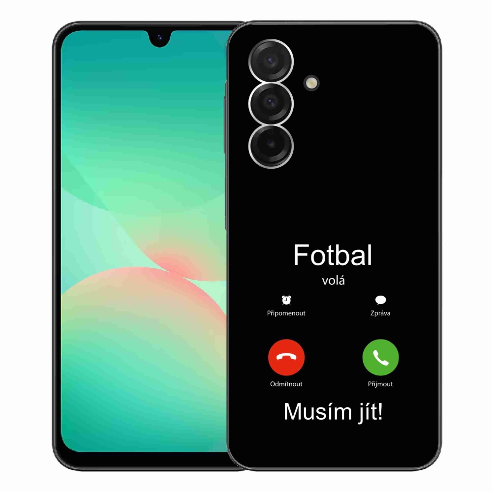 Gél borító mmCase Samsung Galaxy A26 5G - futball hívások fekete háttérrel
