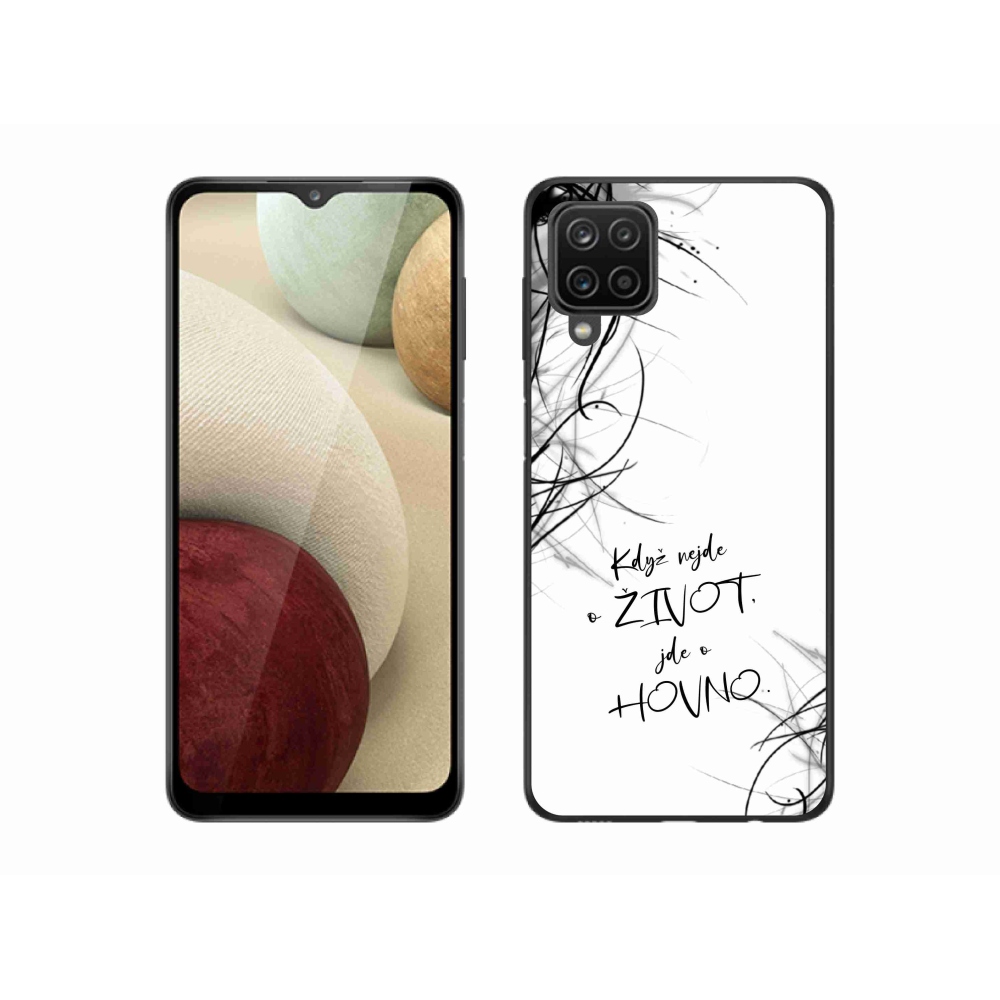 Gél borító mmCase Samsung Galaxy A12 készülékhez - vicces szöveg 16 fehér háttér