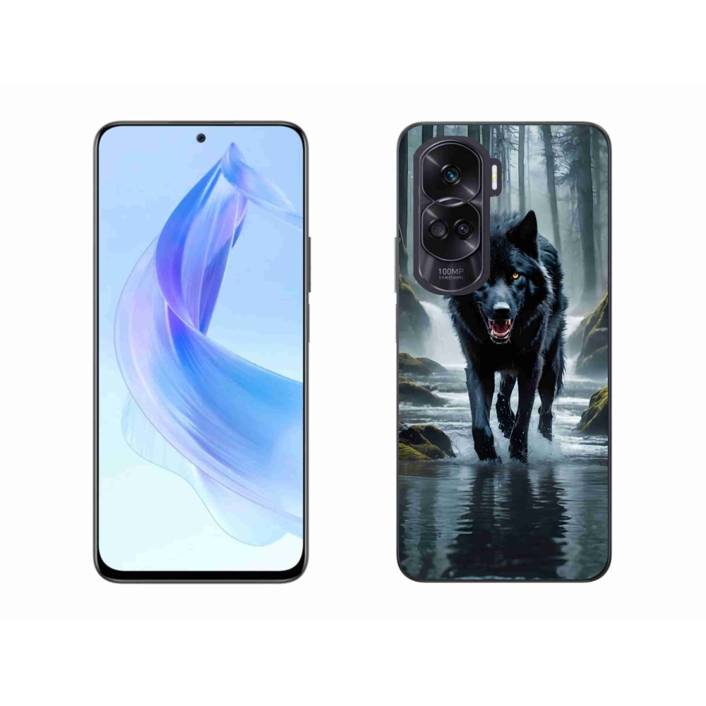 Zselés borítás mmCase a Honor 90 Lite-hoz - fekete farkas