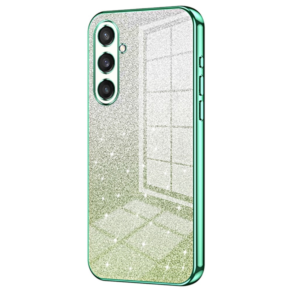 Vágott zselés csillogó tok Samsung Galaxy S23 FE készülékhez - zöld