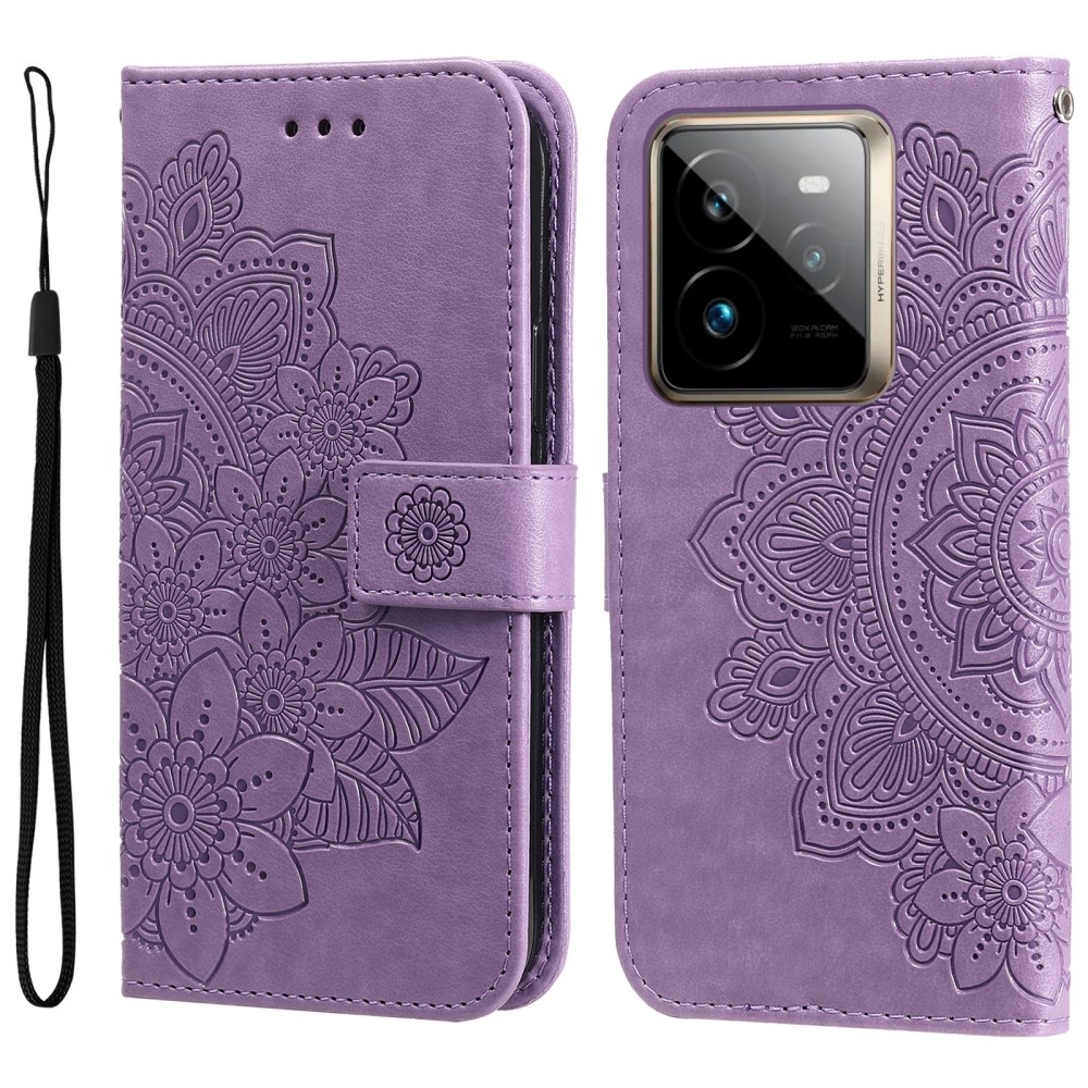 Mandala könyvtáska a Realme GT 7 Pro 5G készülékhez - lila