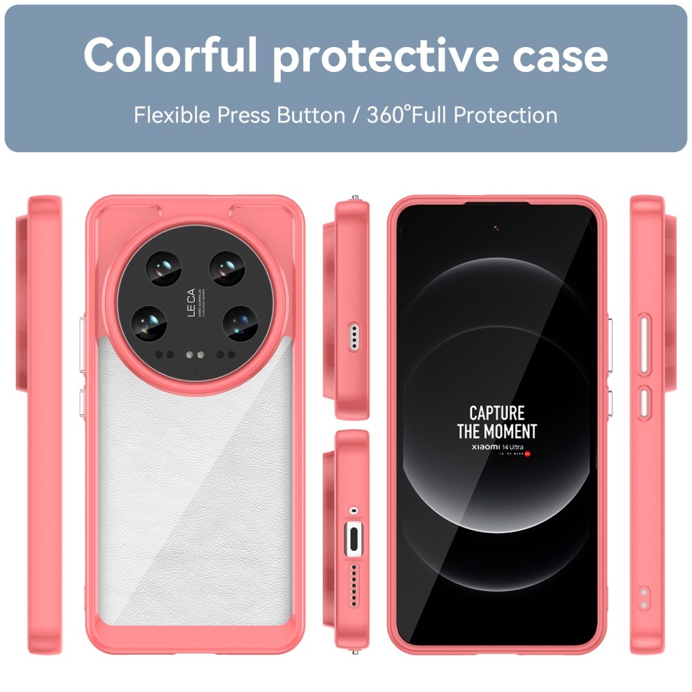 Gél tok fix hátlappal a Xiaomi 14 Ultra számára - piros