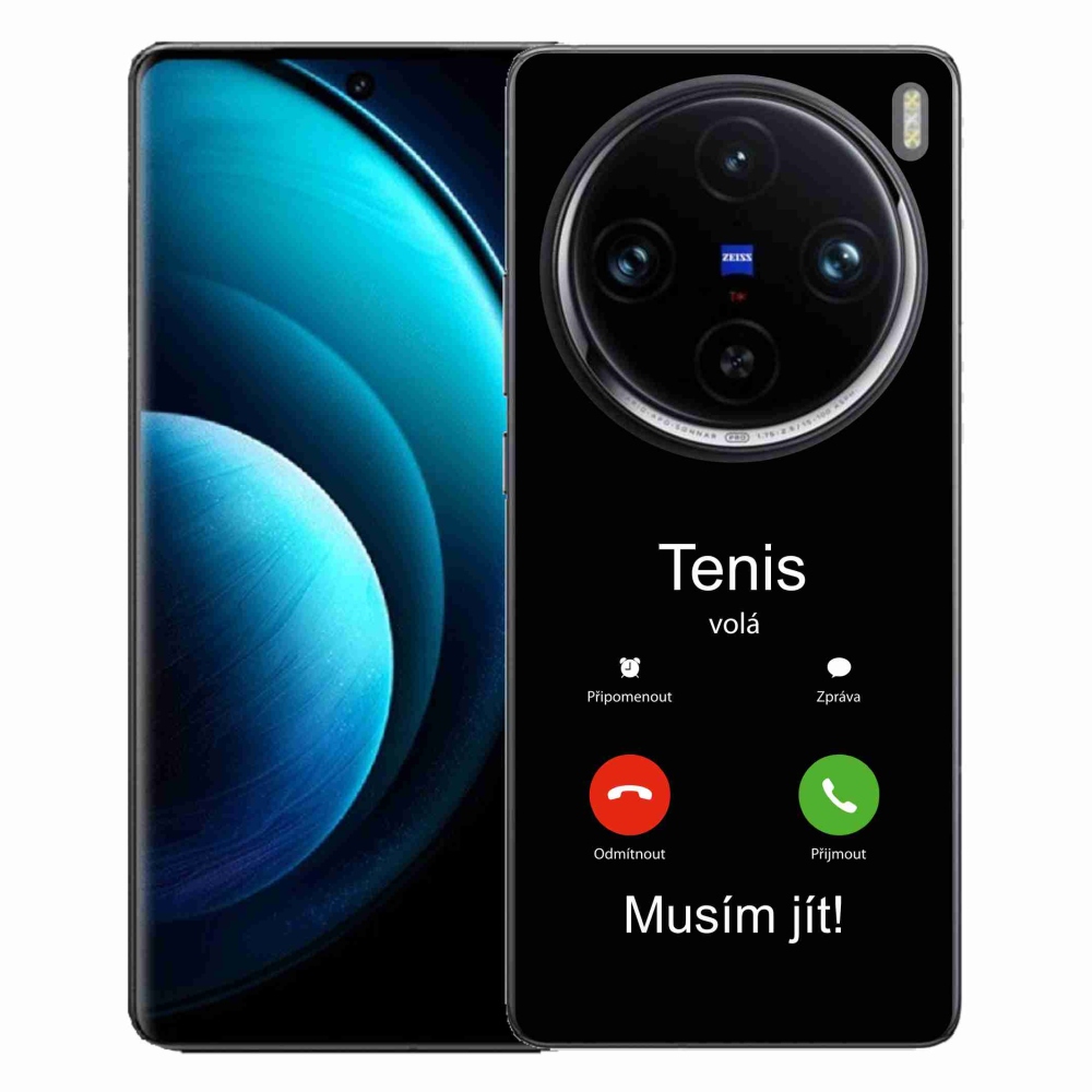 Gél borítás mmCase a Vivo X100 Pro 5G-n - teniszhívások fekete háttérrel