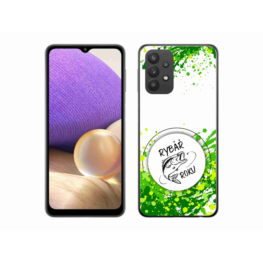 Gél borító mmCase Samsung Galaxy A32 5G - az év horgásza fehér háttérrel