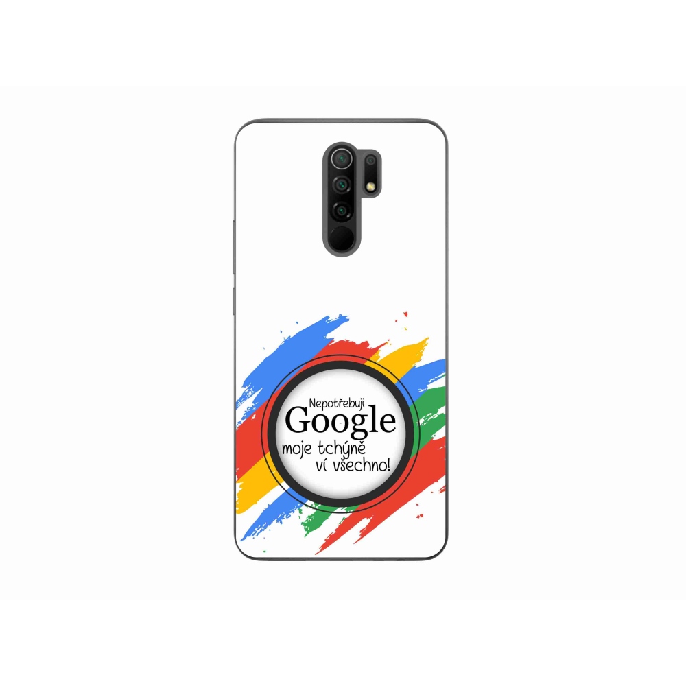 Gél borító mmCase a Xiaomi Redmi 9 - anyós mindent tud fehér háttérrel
