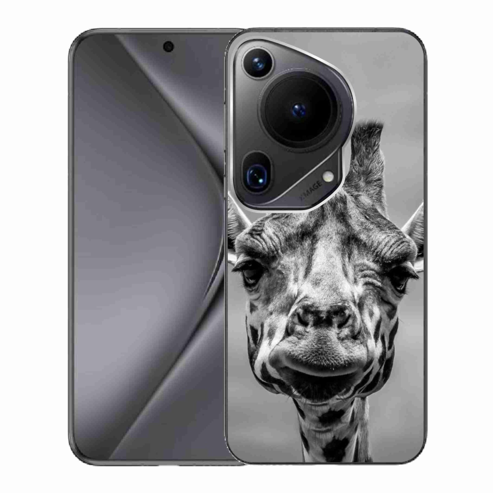 Zselés borítás mmCase a Huawei Pura 70 Ultra készülékhez - fekete-fehér zsiráf