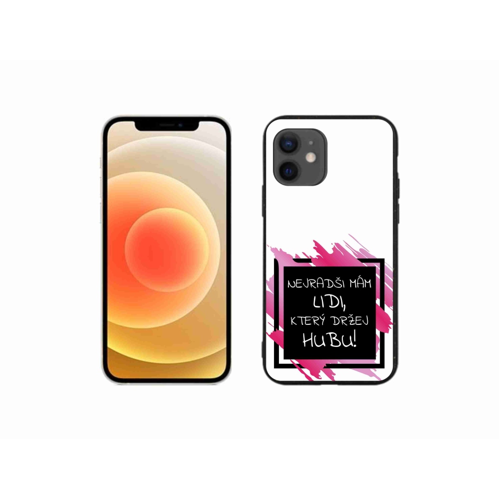 Gél borító mmCase iPhone 12 mini készülékhez - vicces szöveg 7 fekete-fehér háttérrel
