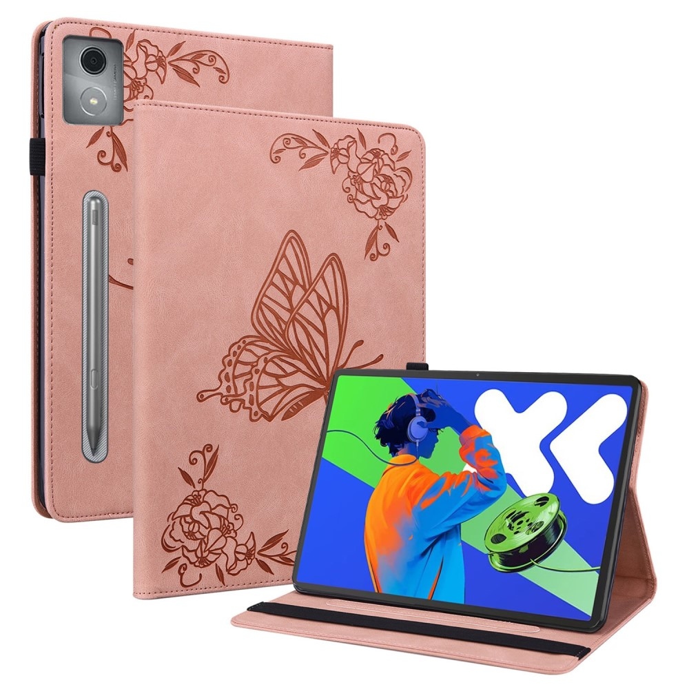 Pillangó táblagép tok Lenovo Idea Tab Pro 12.7 - rózsaszín