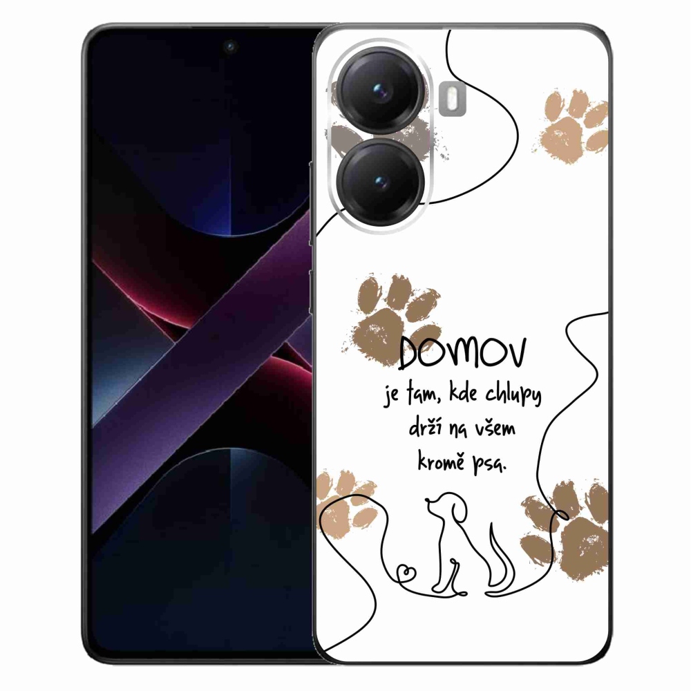 Gél borító mmCase a Xiaomi Poco X7 Pro 5G számára - kutya motívum fehér háttérrel