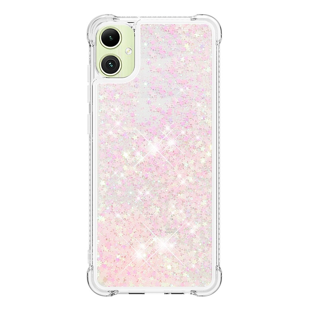 Glitter homokóra zselés tok Samsung Galaxy A06 4G - rózsaszín / csillagok