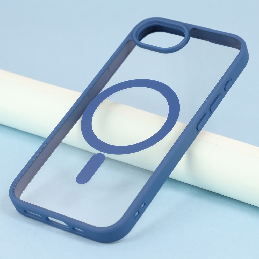 Matt zselés tok MagSafe támogatással iPhone 16e készülékhez - kék