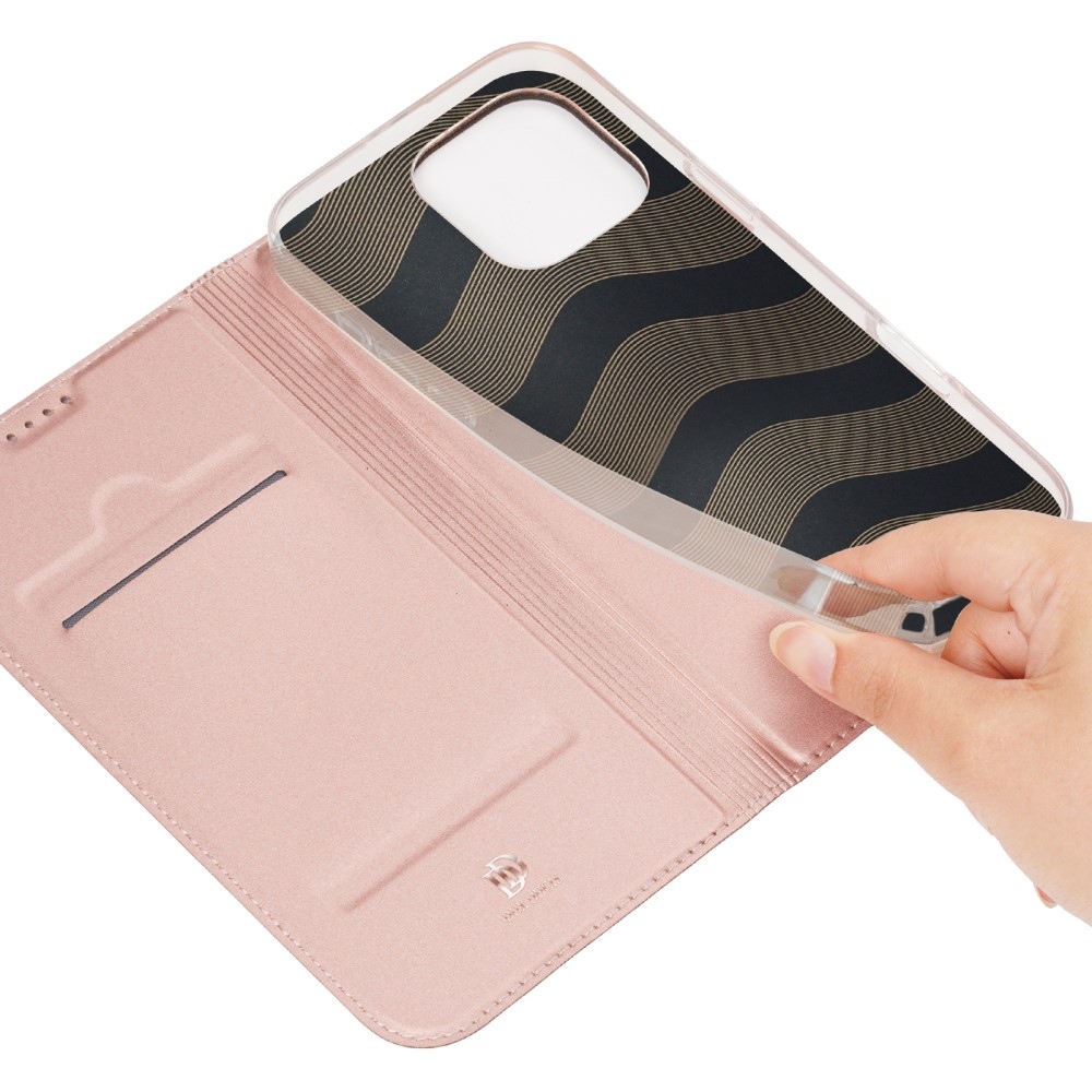 DUX könyvtáska iPhone 16 Pro Max készülékhez - rózsaarany