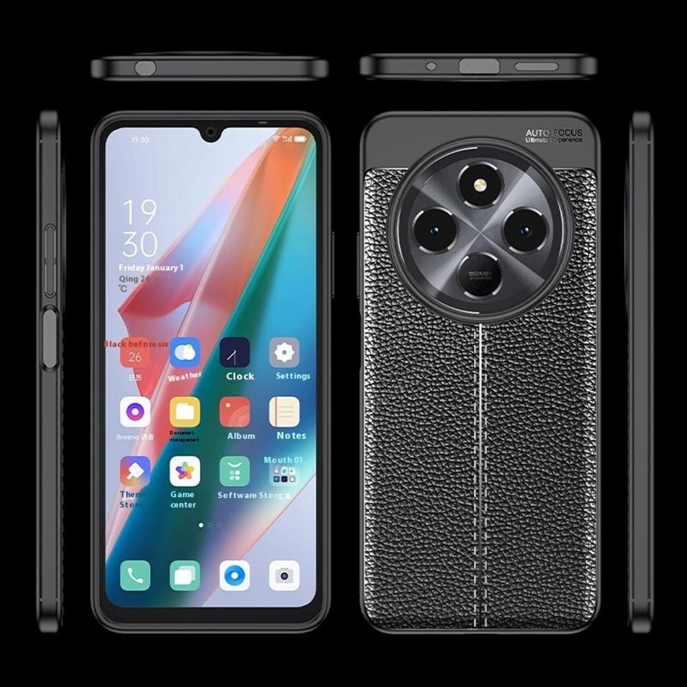 Litchi tartós zselés tok Xiaomi Redmi 14C/Poco C75-hez - fekete