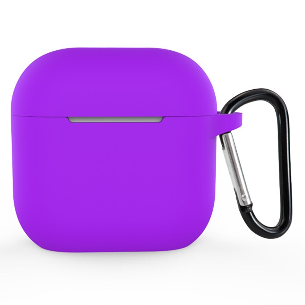 Hüvelyes szilikon tok Apple AirPods 4 készülékhez - sötétlila