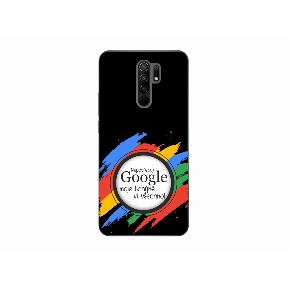 Gél borító mmCase a Xiaomi Redmi 9 - anyós mindent tud fekete háttérrel