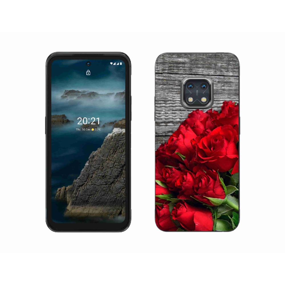 Zselés borítás mmCase a Nokia XR20 készülékhez - piros rózsa
