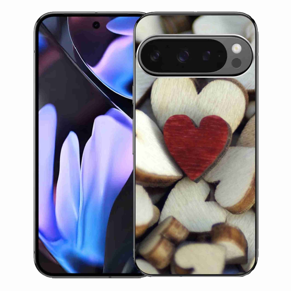 Zselés borítás mmCase a Google Pixel 9 Pro XL számára - gravírozott piros szív