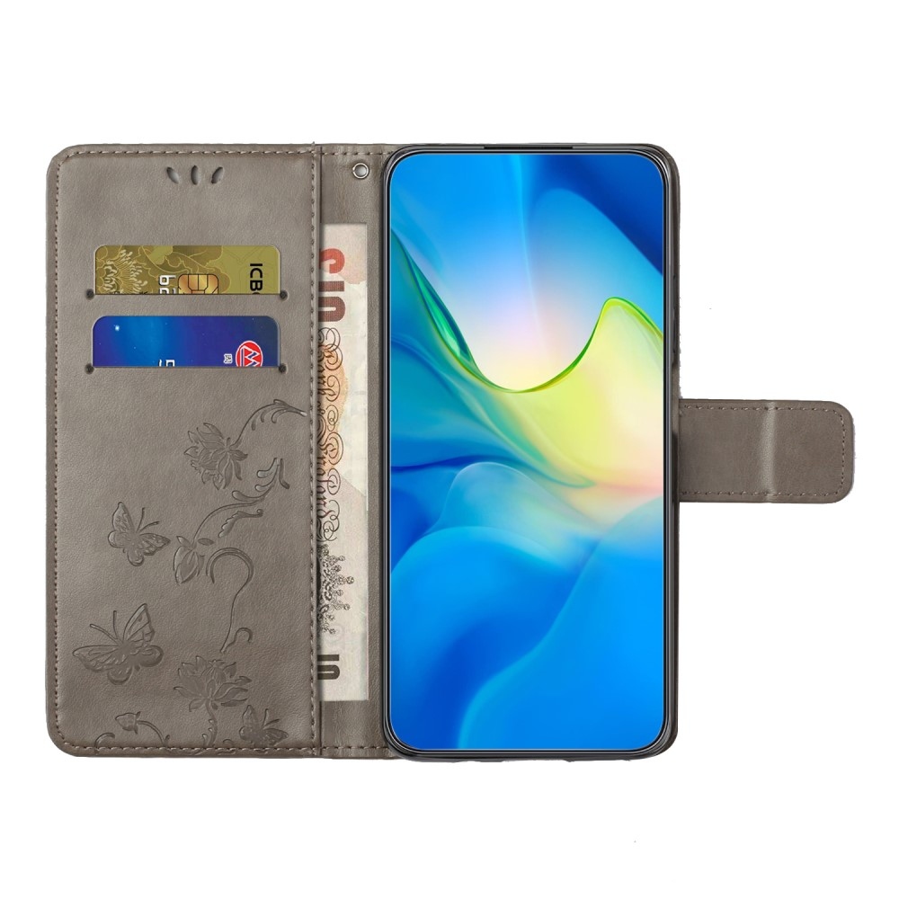 Virágos könyv tok Samsung Galaxy S25 Edge készülékhez - szürke