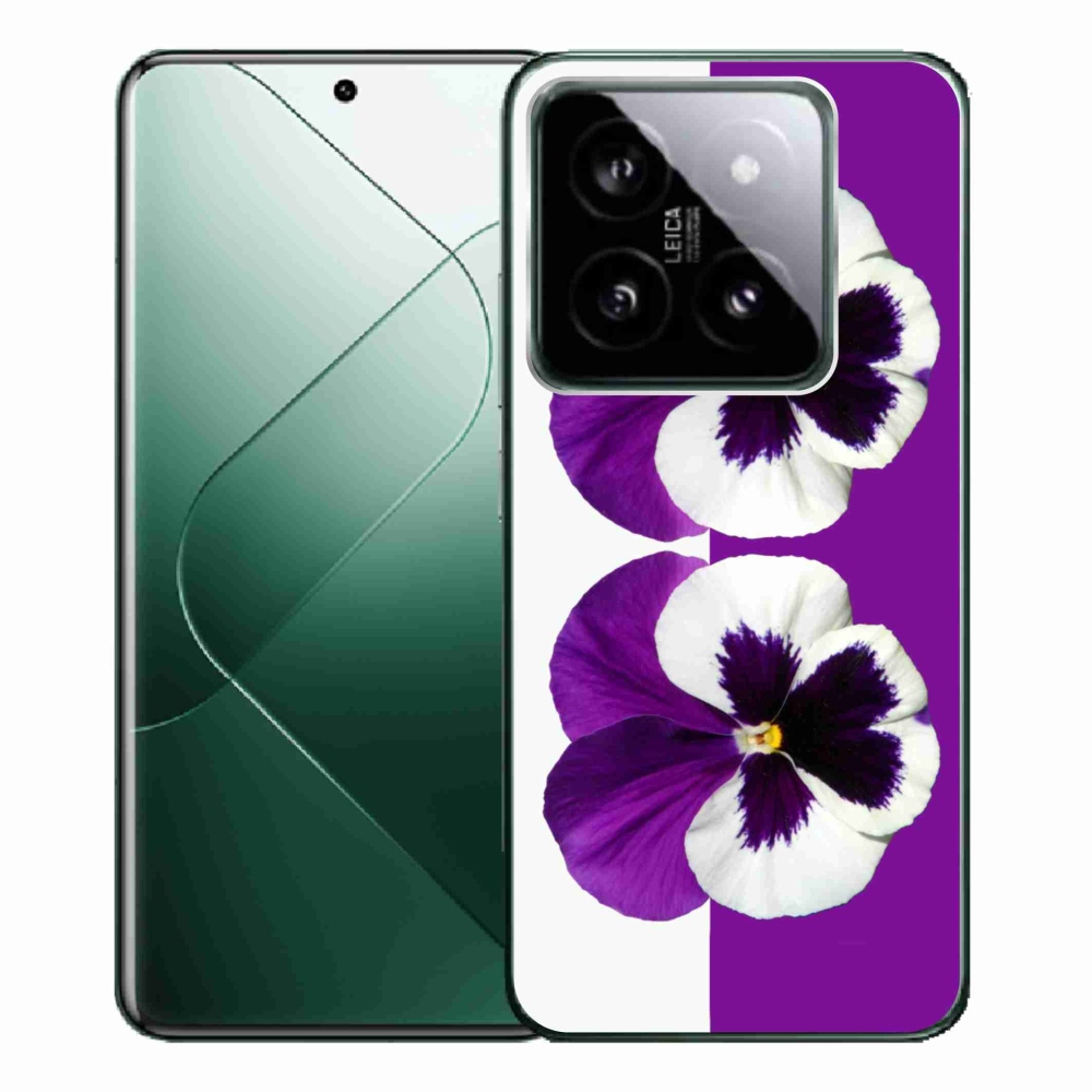 Gél borítás mmCase a Xiaomi 14 Pro-hoz - lila és fehér virág