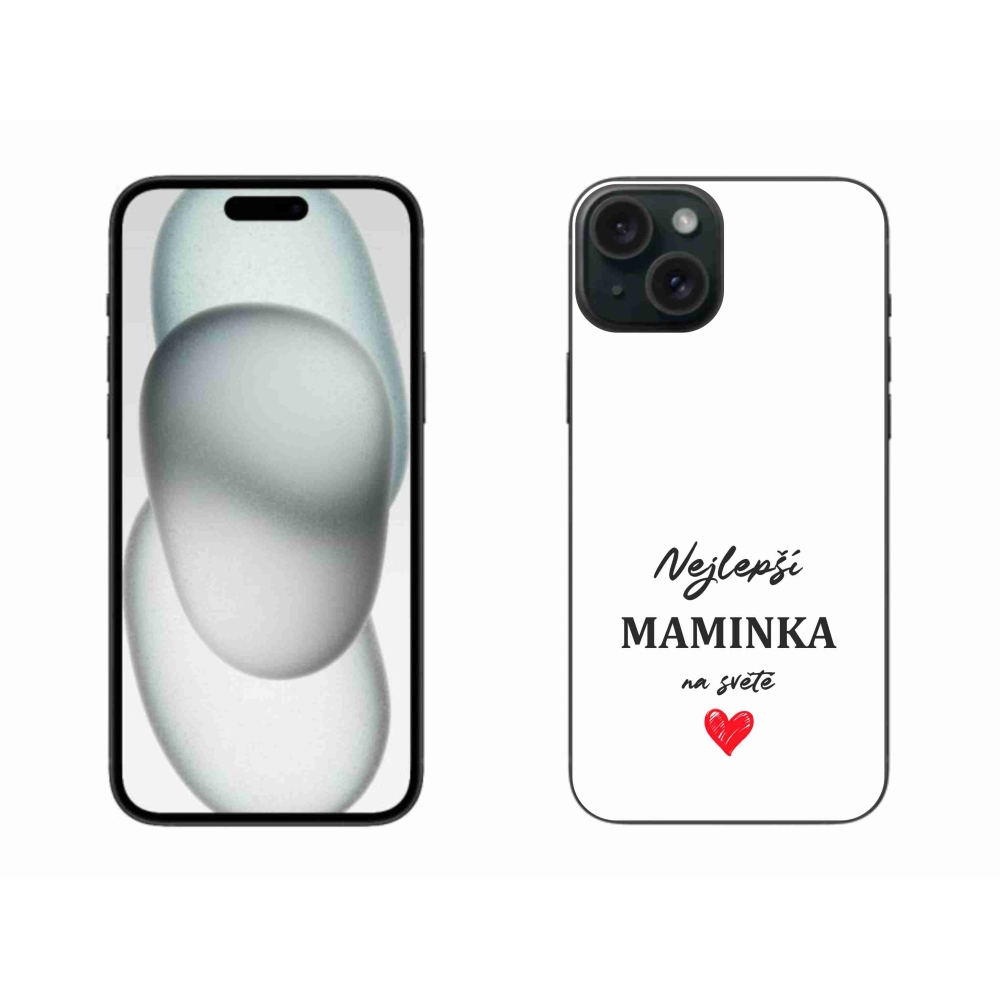 Gél borító mmCase iPhone 15 Plus készülékhez - Best Mom 1 fehér háttér