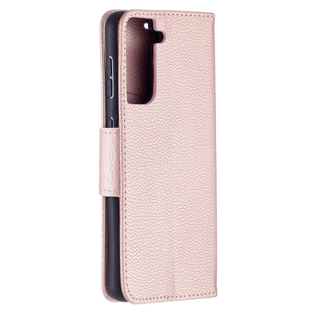 Tárcás könyv tok Samsung Galaxy S21 - rózsaarany