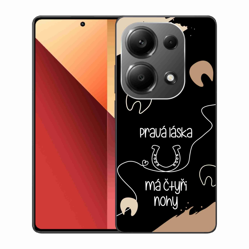 Gél borítás mmCase a Xiaomi Redmi Note 13 Pro 4G/Poco M6 Pro számára - ló motívum fekete háttérrel