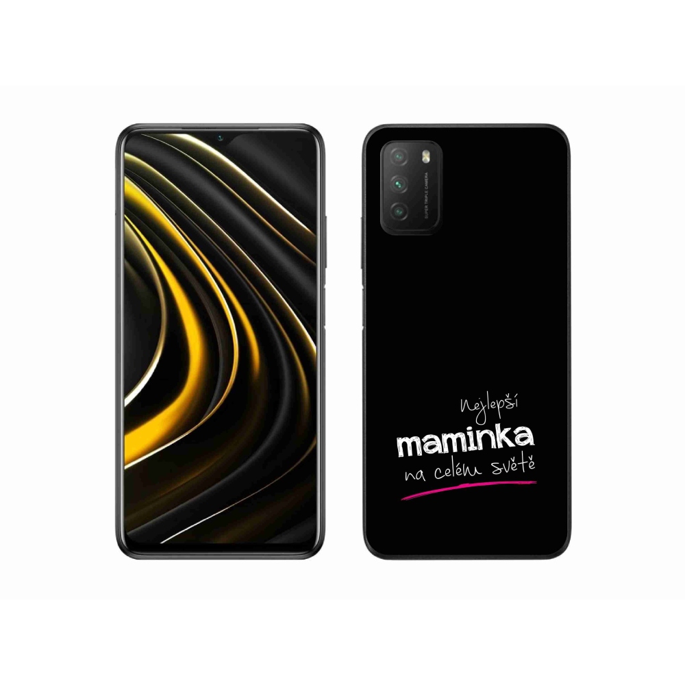 Gél borító mmCase a Xiaomi Poco M3-on - legjobb anya 4 fekete háttérrel