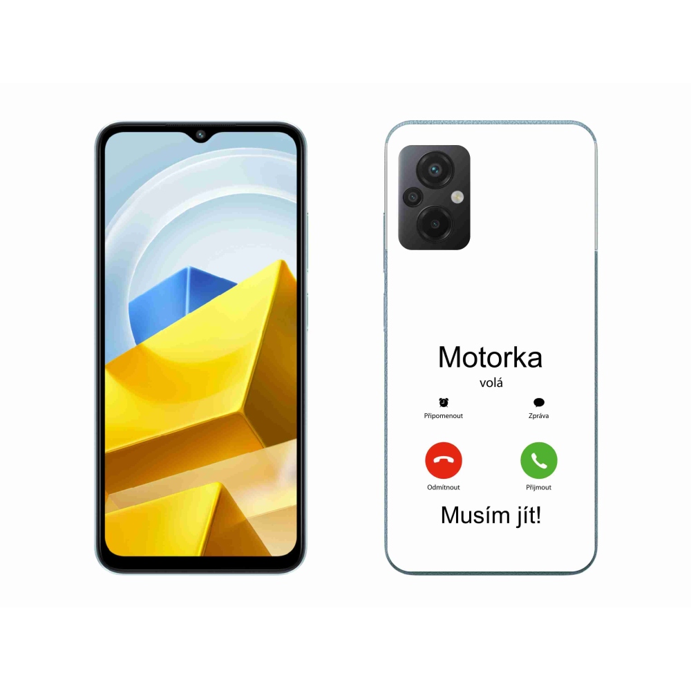 Gél borítás mmCase a Xiaomi Poco M5 4G-n - motoros hívások fehér háttérrel