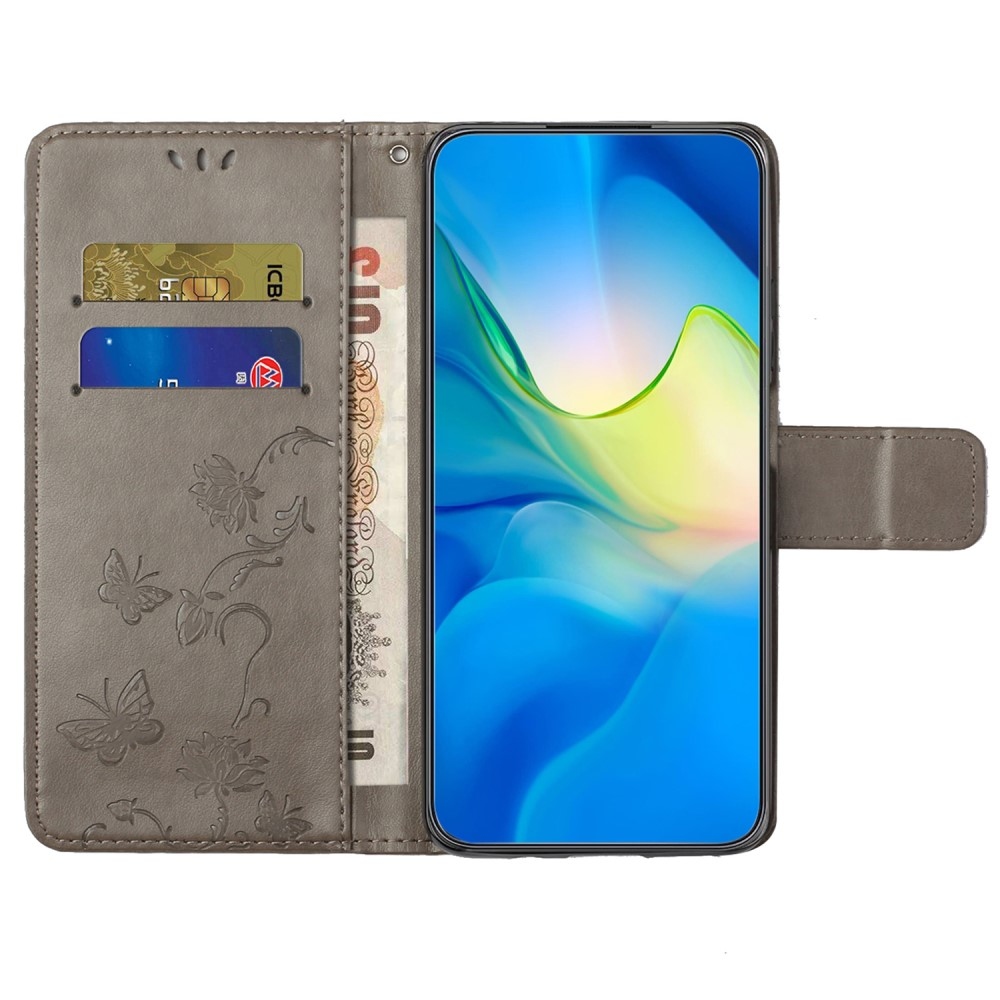 Virágos könyv tok Samsung Galaxy S24+/S25+ készülékhez - szürke