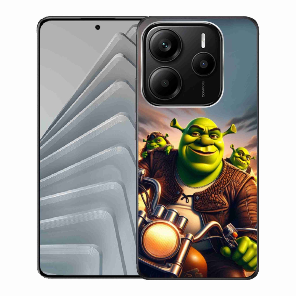 Gél borítás mmCase a Xiaomi Redmi Note 14 5G-hez - Shrek egy motorkerékpáron