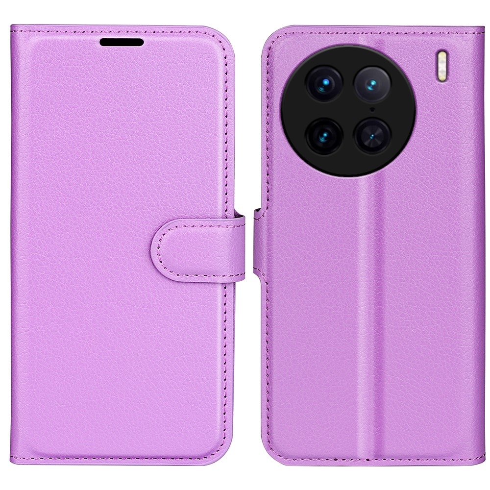 Litchi könyv tok a Vivo X90 Pro-hoz - lila
