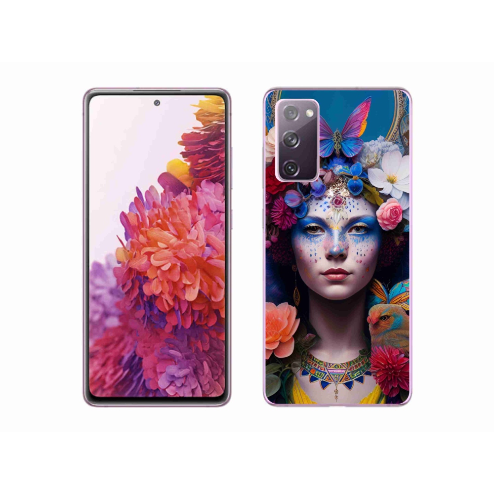 Gél borítás mmCase Samsung Galaxy S20 FE - nő virágokkal