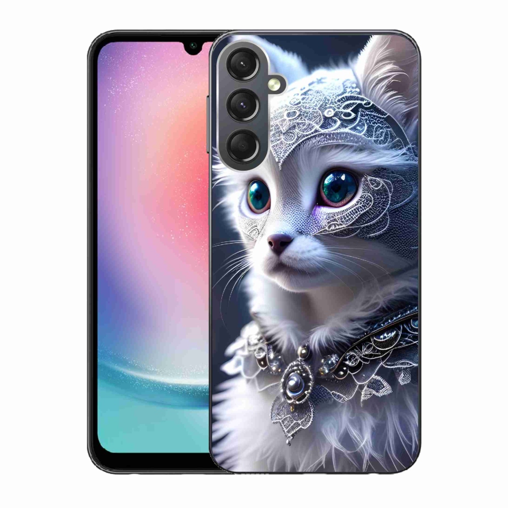 Zselés borítás mmCase Samsung Galaxy A24 készülékhez - fehér macska