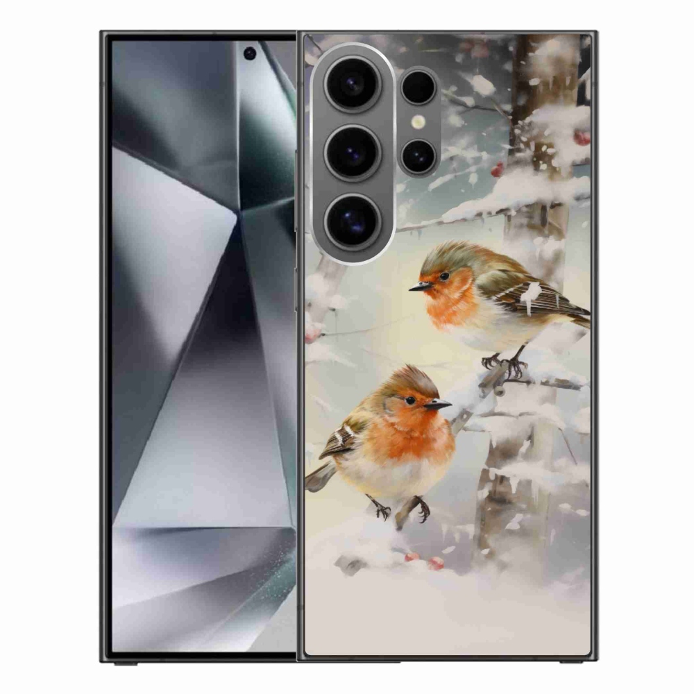 Gél borítás mmCase Samsung Galaxy S24 Ultra - madarak télen - Samsung Galaxy S24 Ultra zselés tok