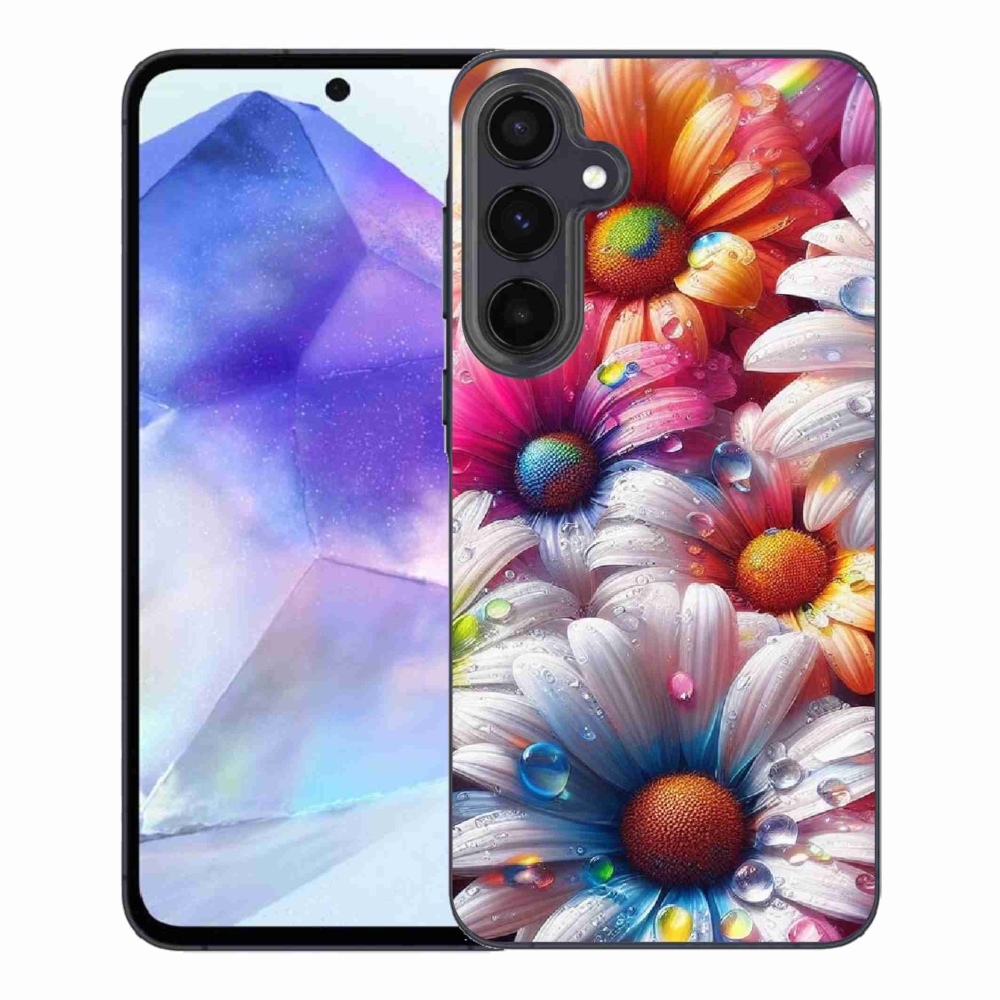 Zselés borítás mmCase Samsung Galaxy A55 5G - színes margarétákhoz