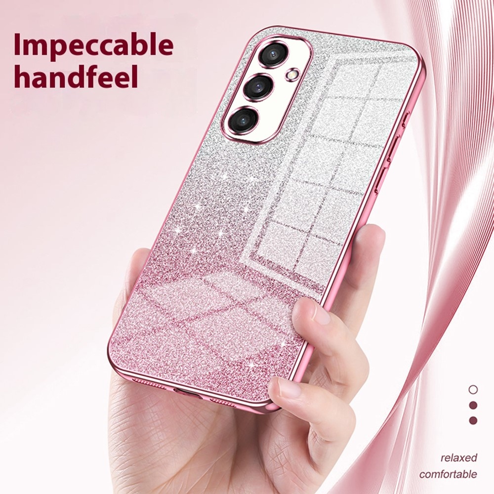Vágott zselés csillogó tok Samsung Galaxy S25 készülékhez - rózsaszín