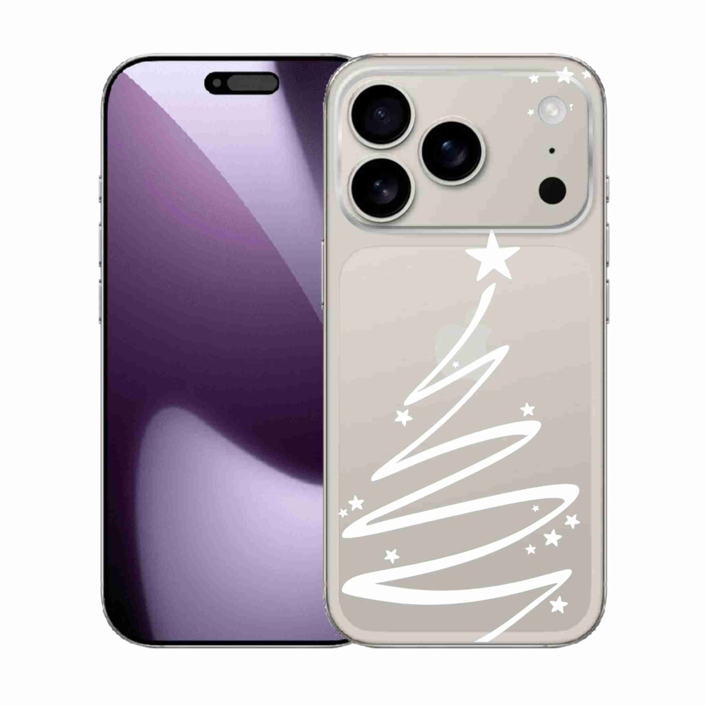 Zselés borítás mmCase iPhone 17 Pro készülékhez - fehér fa átlátszó háttéren