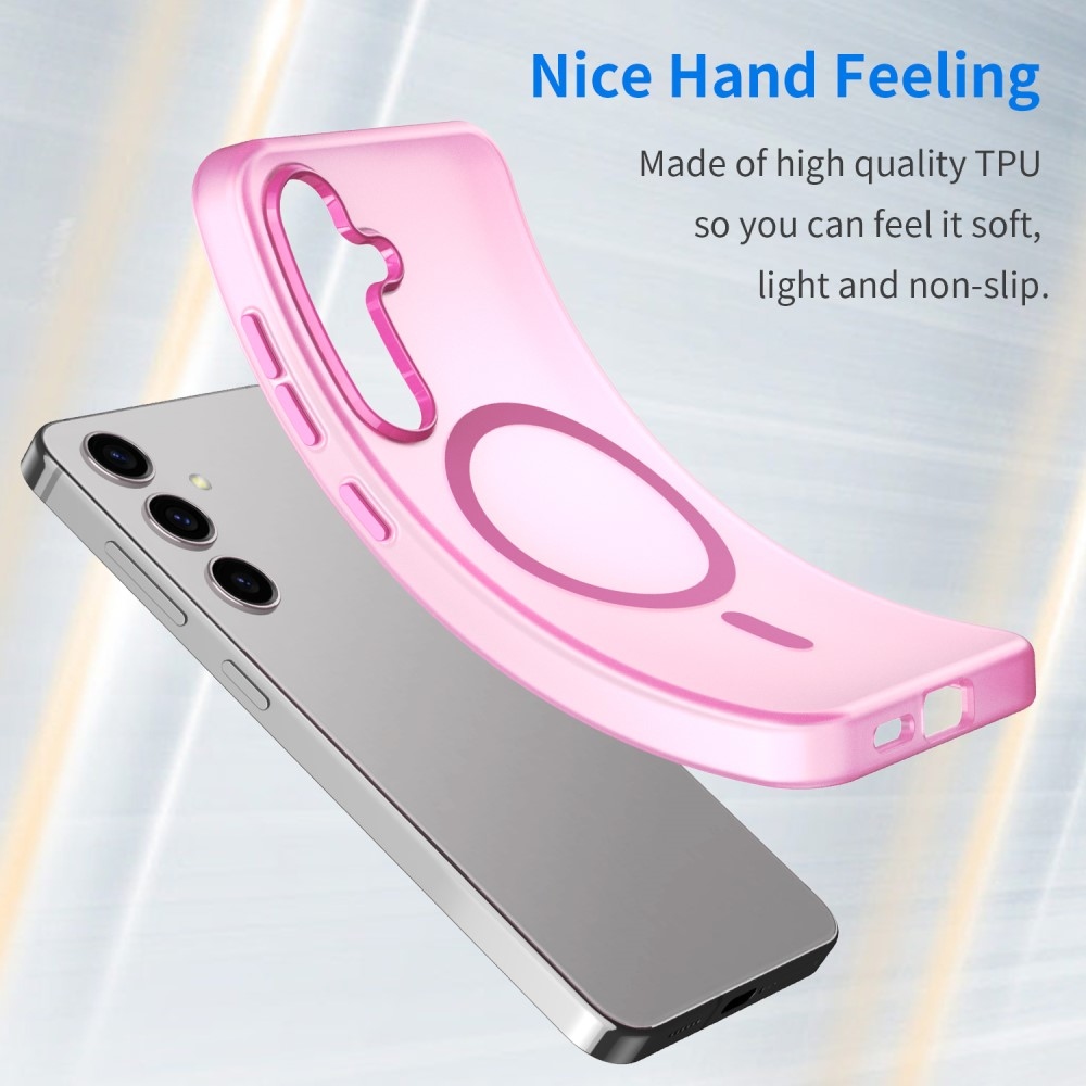 Frost zselés tok MagSafe támogatással Samsung Galaxy S24+/S25+ készülékhez - rózsaszín