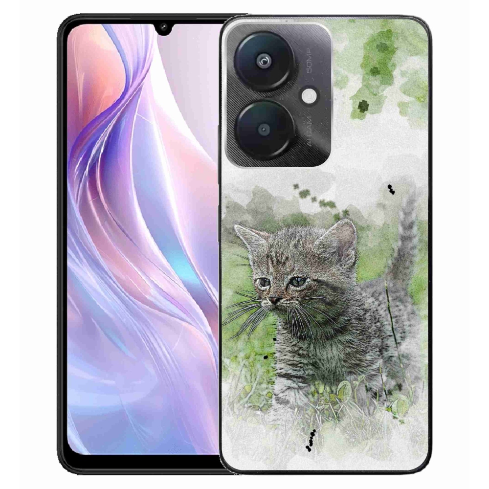 Gél borító mmCase a Xiaomi Redmi 13C 5G számára - aranyos cica 1
