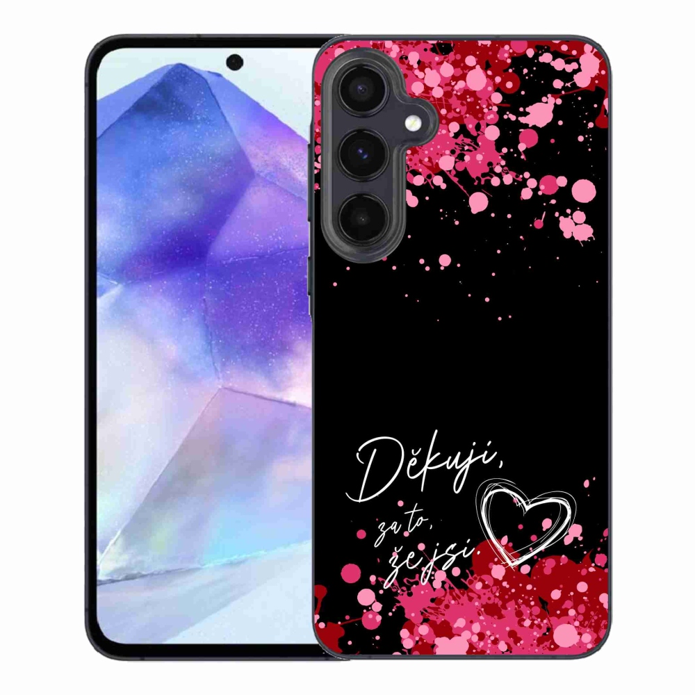Gél borítás mmCase Samsung Galaxy A55 5G - text in love 2 fekete háttér