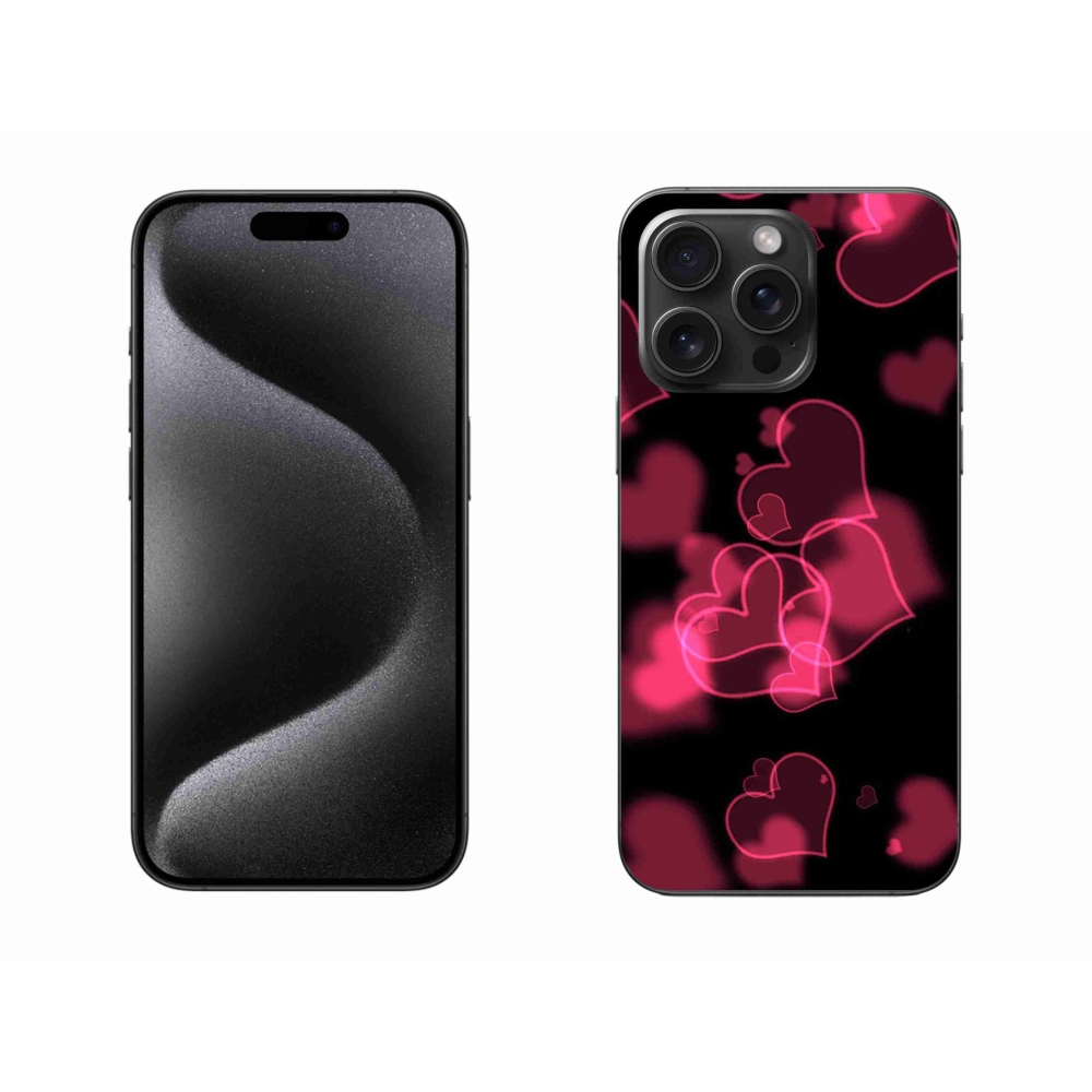 Zselés borítás mmCase iPhone 15 Pro Max készülékhez - piros szívek