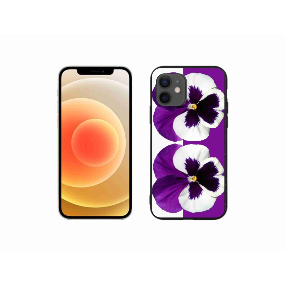 Zselés borítás mmCase iPhone 12 mini készülékhez - lila és fehér virág