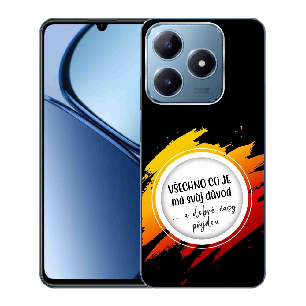 Gél borító mmCase a Realme C63 készülékhez - idézet 3 fekete háttér