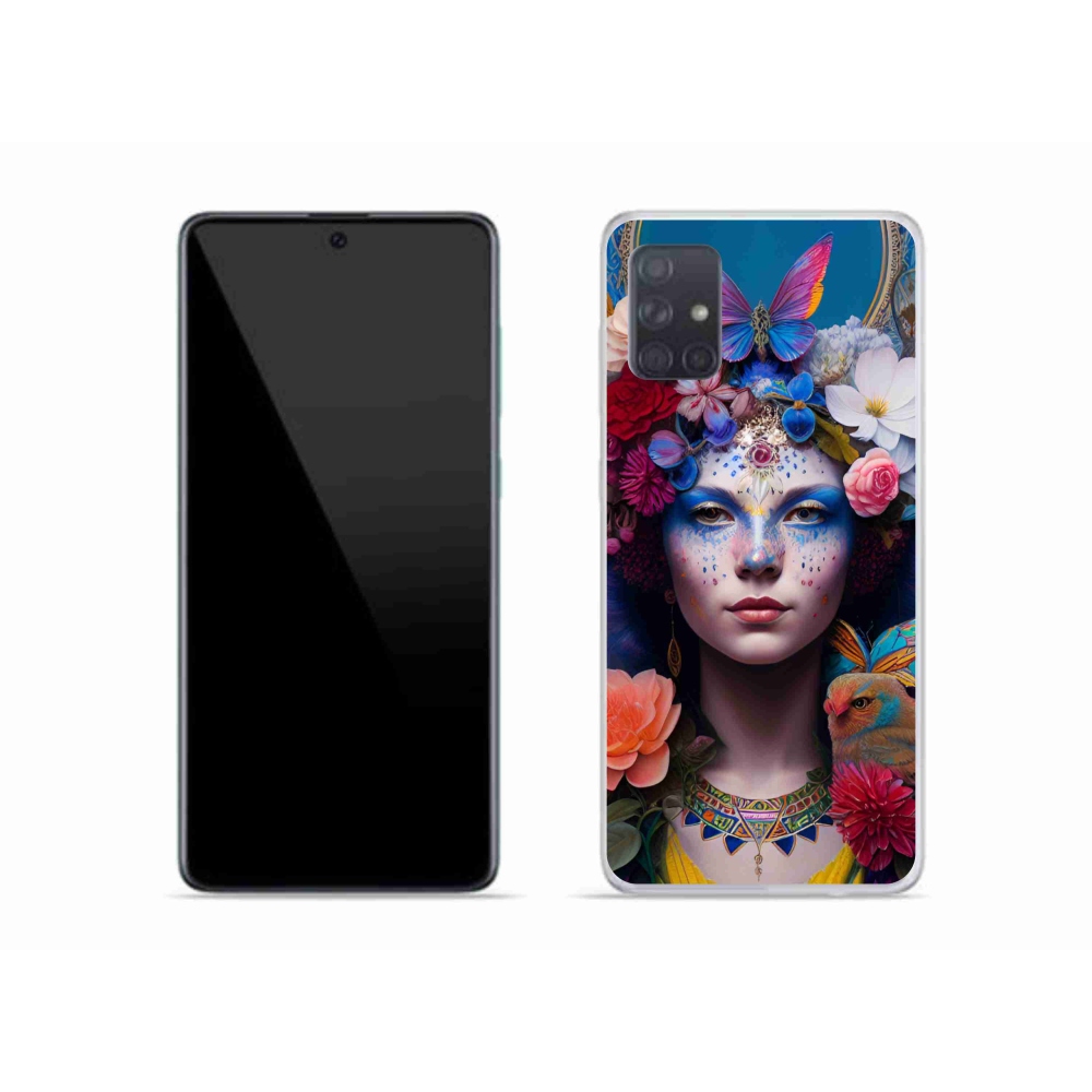 Gél borítás mmCase Samsung Galaxy A51 - nő virágokkal