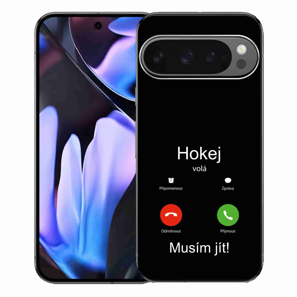 Gél borítás mmCase a Google Pixel 9 Pro XL-en - hoki hívások fekete háttérrel