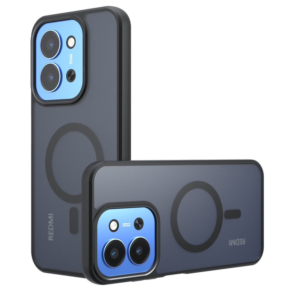 Matte zselés tok MagSafe tok a Xiaomi Redmi 15C 4G/5G (173mm) - fekete