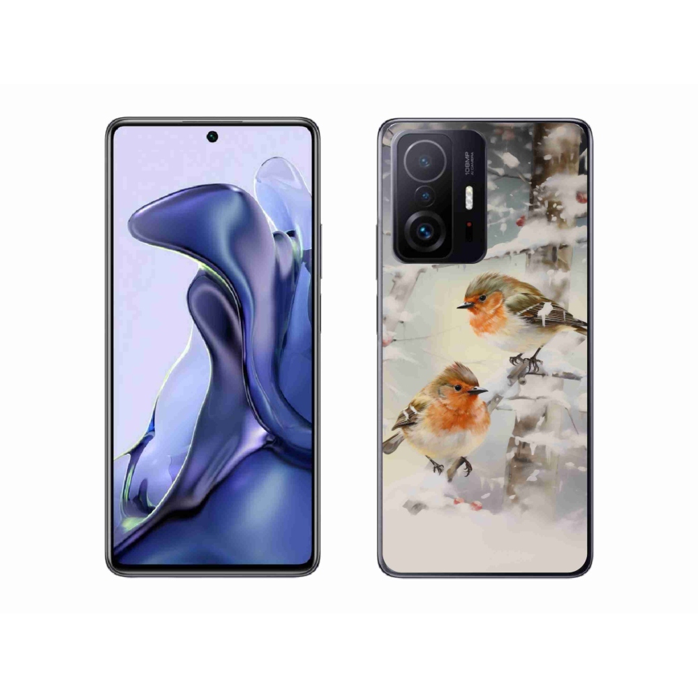 Gél borítás mmCase a Xiaomi 11T Pro számára - madarak télen
