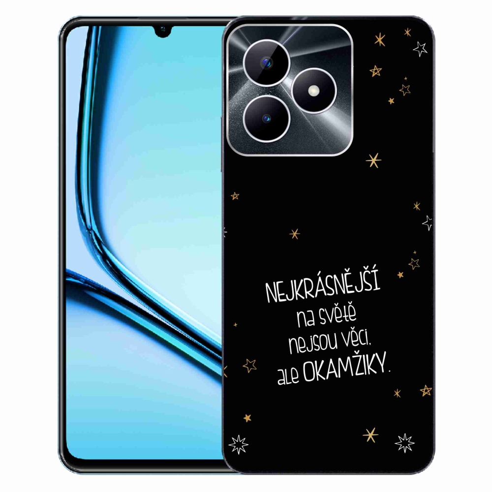 Zselés borító mmCase a Realme Note 50 készülékhez - idézet 4 fekete háttér
